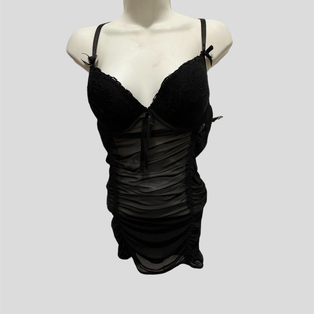 Body Frosting black sheer top size large NWT